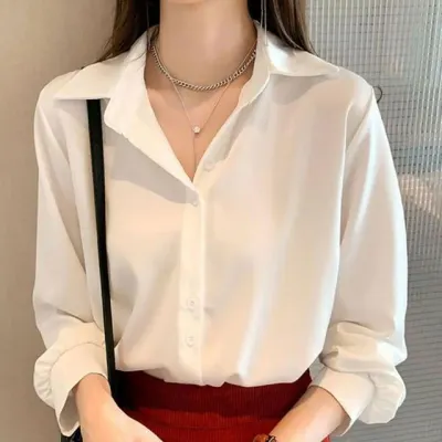 캐주얼 카라 셔츠 블라우스 셔츠블라우스 회사원 하객룩 긴팔