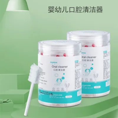 신생아칫솔 아기 구강 청결기 유치용 면봉 칫솔 거즈 치아 브러시 신생아 유아 혀 클리너