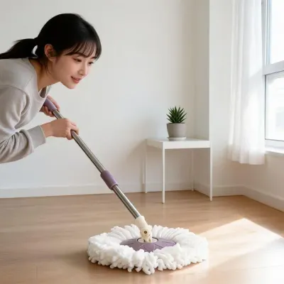 물걸레 밀대 바닥청소기 극세사 대걸레 거실 먼지 제거용 바닥닦이 핸들형