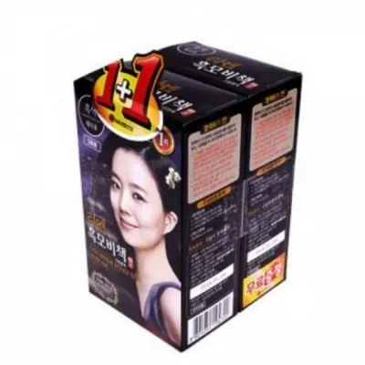 1+1 염색약 흑모비책 흑색 2P 부분염색약 새치 검정색 부분새치 새치뿌리