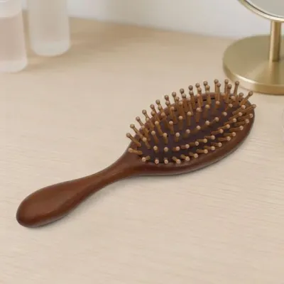 쿠션 헤어브러쉬 엉킨 긴머리 나무 헤어브러시 머리빗 원형 볼륨 두피 우든