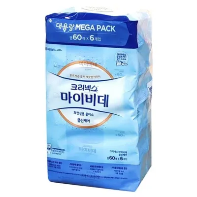 캡형 물에녹는 비데용 화장실 물티슈 휴대용 간편 위생 자취 6팩 60매