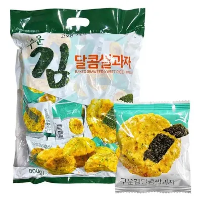 고소한 구운 김 달콤한 쌀과자 대용량 간식 800g