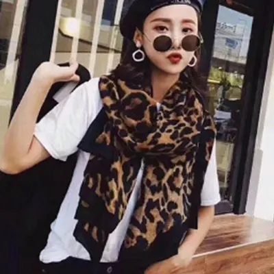 모자 스카프여성스카프패션 빅스퀘어 호피