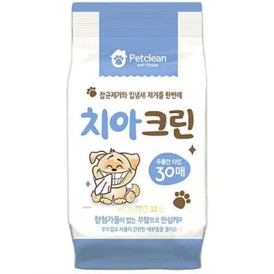 치아 물티슈 30매 배변티슈 애견미용 귀세정