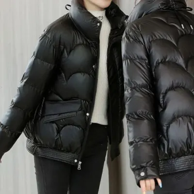 여성 숏패딩 하이넥 점퍼 경량 다운 자켓 가을 겨울 아우터