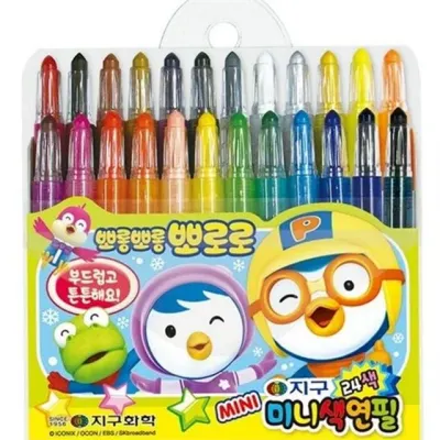 어린이 색연필 유아 색연필 어린이용 휴대용 학용품 드로잉 24 아동 유아용 필기구 준비물 그리기 공부