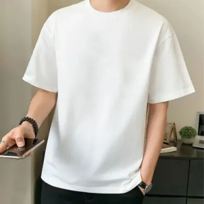 흰색 반팔티 여름 기본티 순면 티셔츠 오버핏 남녀공용 화이트 무지반팔티