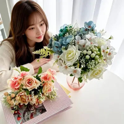 꽃다발 인조 플라워 조화 인테리어 소품 거실 장식 테이블 장식용 데코 꽃 선물용