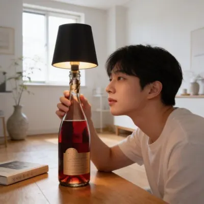 와인병 무드등 레스토랑 조명 3가지 모드 테이블 인테리어 소품 와인색