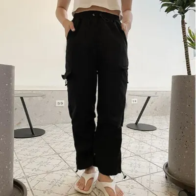 스트링 편한 카고 팬츠 데일리 바지 여성카고바지 여자카고바지