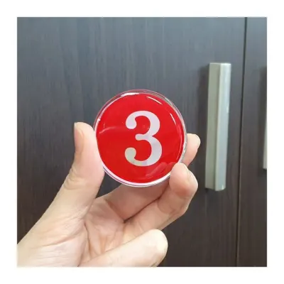 테이블 번호 스티커 부착 48mm 원형 교육 회의 레드 1-50 행사 좌석