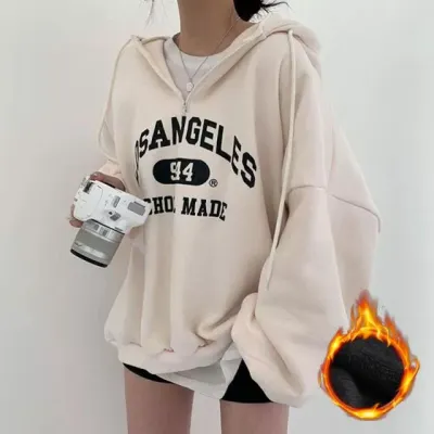 기모 후드티 맨투맨 빈티지무드 오버핏 후드티셔츠 여성티셔츠 가을 겨울 간절기