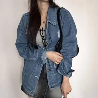 데님 자켓 아우터 데님 데일리 여성 점퍼 간절기 겉옷