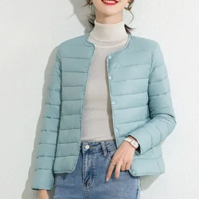 경량패딩 라운드넥 브이넥 여성 봄 가을 패딩 점퍼 여성패딩 겨울패딩