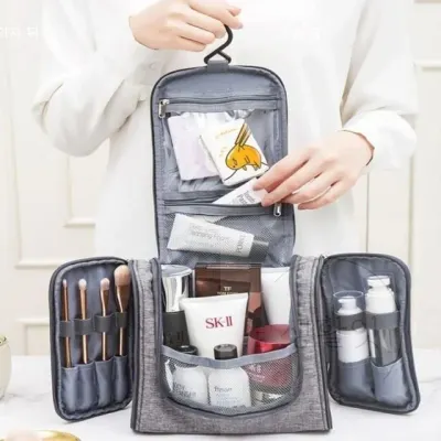 여행용 화장품가방 고급형 그레이 목욕가방 여행용파우치가방 여행용수납파우치 이너가방 트래블파우치