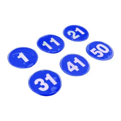 좌석 번호 스티커 블루 62mm 원형 회의 1-50 행사 식당 부착 교육