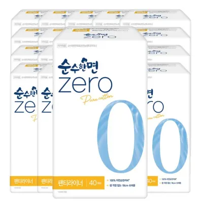 깨끗한나라 순수한면 제로 팬티라이너 40개입 20개