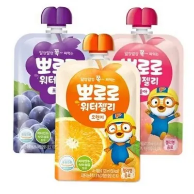 어린이 과채 음료 어린이 워터 젤리 파우치 유아 음료수 간식 비타민 젤리형 간편 과일 섬유 아이 영양