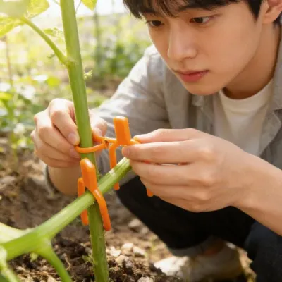 식물 덩굴 줄기 고정 클립 원예 지지대 가드닝 도구 데일리 용품 50P