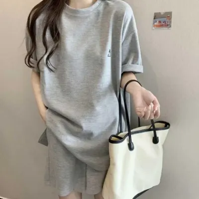 면 반팔 반바지 세트 여름 코디 스타일 바캉스