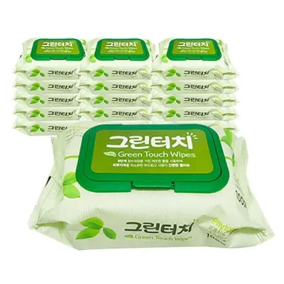 피톤치드 물티슈 그린터치 아기 대용량 유아 캡형 순한 100매 30개