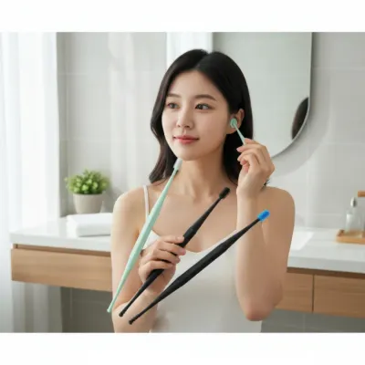 360도 회전 실리콘 귀이개 자극없는 부드러운 귀지제거기 귀청소 도구 14.5cm