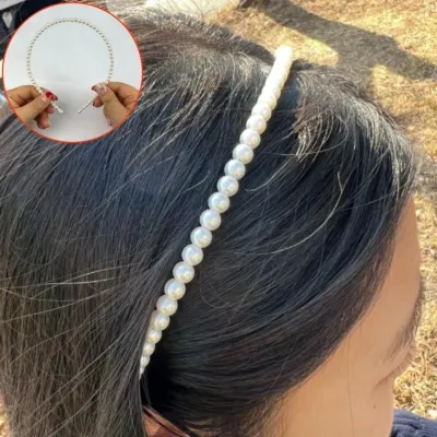 슬림 진주 헤어밴드 심플 머리띠 여성 데일리 두발고정 꾸밈 악세서리
