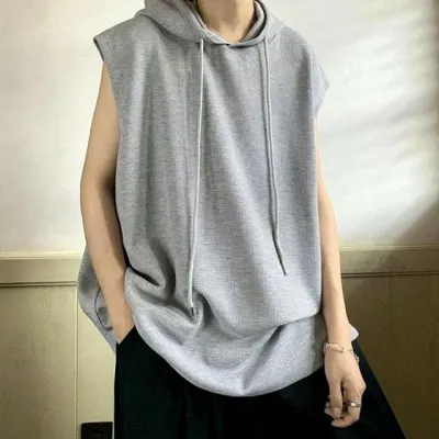 남성 민소매 후드티셔츠 여름 캐주얼 이지웨어 3컬러