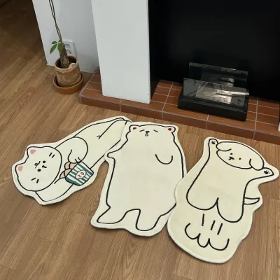 큐티애니멀발매트 미니러그 고양이 강아지 곰돌이 털