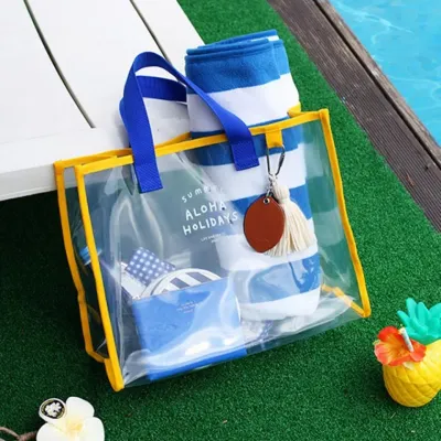 비치백 투명 해변 Pvc 핸드 수영백 휴대 의류 세수 메이크업 수납백36