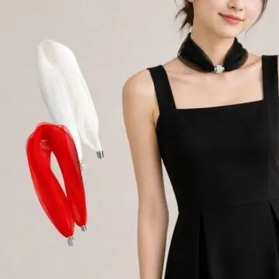 개미물류 봄 초커 목주름커버 여름 목수건 마그넷 얇은 시스루원터치스카프 댄스 의상 쁘띠 여성 패션