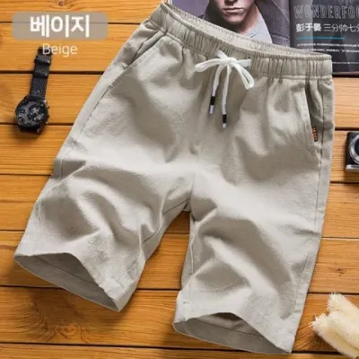 남성 반바지 린넨 코튼 밴딩 쇼츠 남자 여름 팬츠 하의