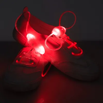 패션왕 빛나는 신발끈 야간 안전 LED 운동화끈 레드
