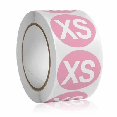 모노리빙 컬러 사이즈 표시 롤 스티커 XS 1롤(500개) 롤스티커 치수사이즈