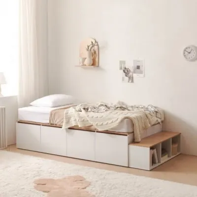 가구산책 수납침대SS 도어형 SET+본넬 매트리스 DN7163