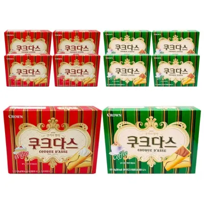 크라운제과 쿠크다스 화이트 128g+커피 128g 각5개씩