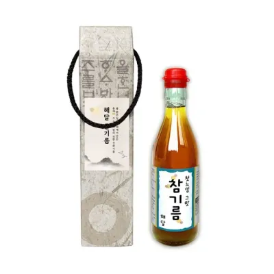 참기름 1구 350ml 케이스 통참깨 100% 진짜기름 저온착압 딱1회만엄수 생참기름 명절선물 에어셀포장