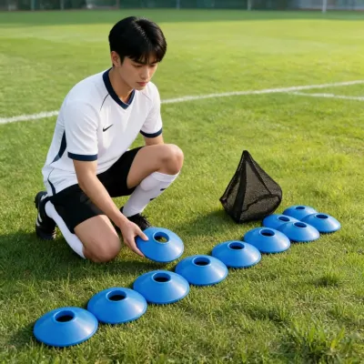접시콘 체육 시간 축구 드리블 연습 축구공 훈련용 꼬깔 표식대 야외 구기