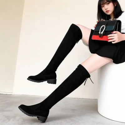 여성 롱부츠 스웨이드 데일리 캐주얼 겨울 가을 외출 나들이 신발 굽부츠