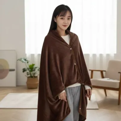 담요 극세사 망토 사무실 무릎 여행용 담요 똑딱이 단추
