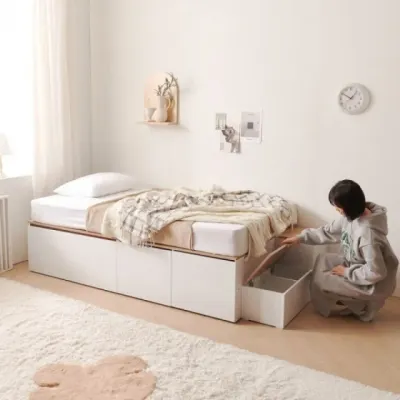 가구산책 대용량 높은수납침대S 도어형 SET+본넬 매트리스 DN7026