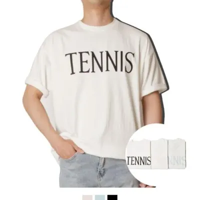 오버핏 남성 티셔츠 그래픽 테니스 반팔 데일리룩
