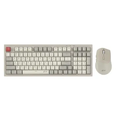 지클릭커 오피스프로 WMK50 사일런스 M RGB 풀윤활 무소음 방수 무선 블루투스 98 키보드 마우스 세트 Retr