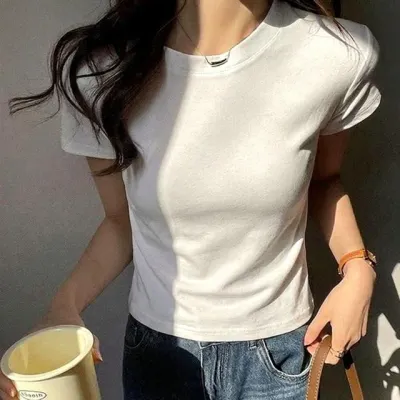 쿨링 소프트 여성반팔티 라운드넥 숏소매티셔츠 5컬러