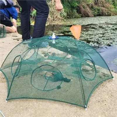 민물 낚시 통발 바다 낚시 통발 휴대용 원터치 어망 캠핑 민물고기 우렁이 채집망 그물망 다슬기 물고기