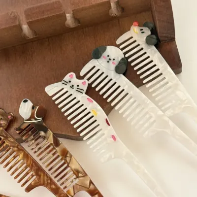 꼬리빗 호마이카 빗 브러쉬 강아지 곰 토끼 고양이 캐릭터 인형 뽑기 소품샵 차키 가방고리 가방키링
