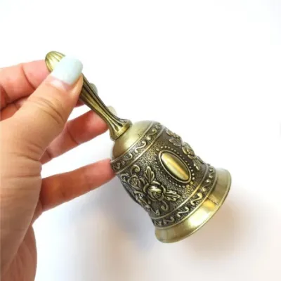 D 앤틱 문양 황동 핸드벨