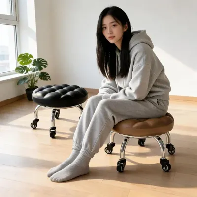 회전의자 이동식 쿠션의자 사무용 학생용 독서실 공부방 5바퀴 스텐의자 C2