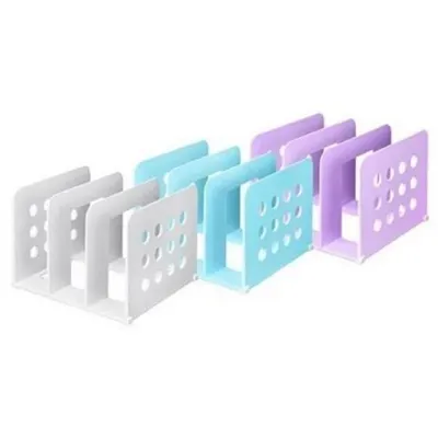 사무실 책꽂이 플라스틱 책꽂이 탁상용 다용도 정리함 공부방 소형 3칸 데스크 조립형 진열대 학용품